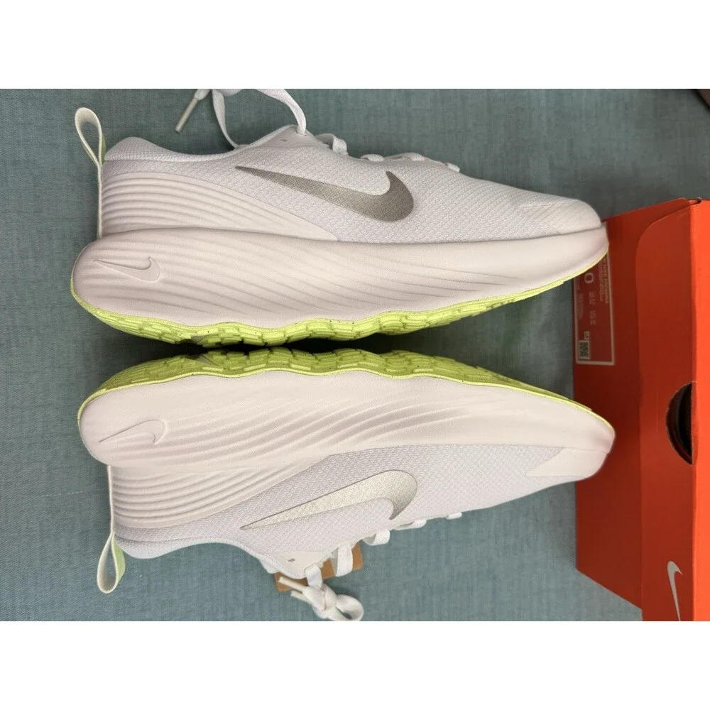 NIB Nike Promina Shoes Womens 10 White Metallic Silver Volt Neon FV6343-108